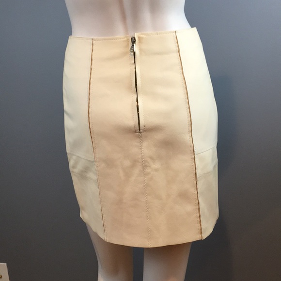 NWOT 3.1 Phillip Lim Cream Leather Skirt Size 0 - Picture 5 of 16